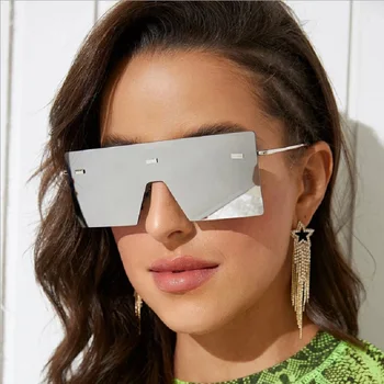 Kvadratni Ženska Sončna Očala 2020 Prevelik Sončna Očala Letnik Velik Okvir Očal Rimless Oculos De Sol Ženski Kardashian Spektakel