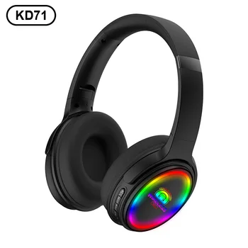 KD71 LED Barvna Luč Slušalke Prenosna Zložljiva Vgrajen FM Brezžične Bluetooth Slušalke Z MIKROFON Podpira TF Kartice, Mp3 Predvajalnik