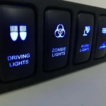Avto LED Rocker Stikala za FJ CRUISER 12V 4-Gumb Modra LED Stikalo Za vklop/Izklop w/150mm Kabel za Toyota Hilux FJ CRUISER VIGO