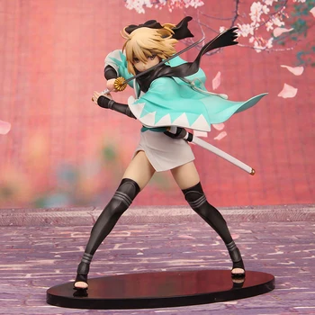 Lensple 27 cm Anime Usodo Bivanja Noč Usode KOHA-ACE Sakura Saber Okita Souji PVC Akcijska Figura Model Igrače visoke kakovosti S Box