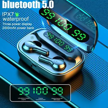Brezžična tehnologija Bluetooth 5.0 Slušalke Šumov Slušalke V Uho 2000mAh, Polnjenje Primeru IPX7 Nepremočljiva In Sweatproof