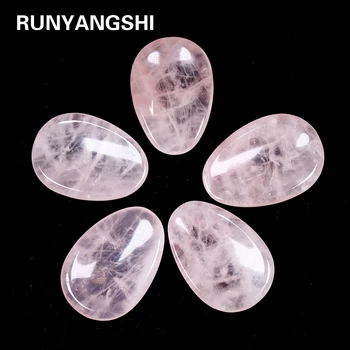 Runyangshi 1PC Naravnih Rose Quartz Palec masaža kamen Gemstone Obrti Lesa Čarobno Kamen, Okras, Darila