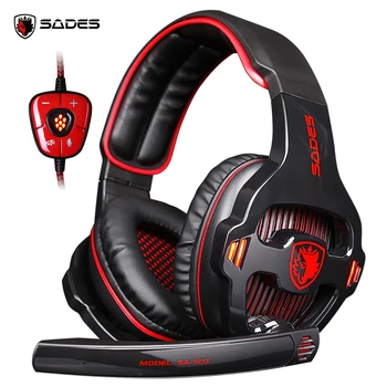 SADES SA-903 Visoko zmogljivih 7.1 USB PC Slušalke Globok Bas Gaming Slušalke Z LED Micphone Za PC Gamer