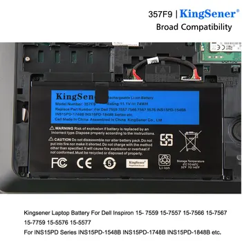 KingSener 11.1 V 74WH 357F9 Baterija Za Dell Inspiron 15- 7000 7559 7557 7566 7567 5576 INS15PD-1548B INS15PD-1748B INS15PD-1848B