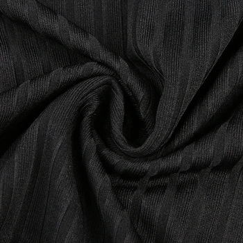 Mozaik Traku Bodycon Black Ženske Obleke Pismo Tiskanja Dolg Rokav Kratko Obleko Dame Fitnes Harajuku Mini Obleke