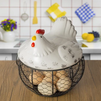 Keramični železa jajce, sadje manjše izdelke za shranjevanje manjše izdelke v košarico škatla za shranjevanje kuhinjske keramike piščanec dekoracijo ZM912
