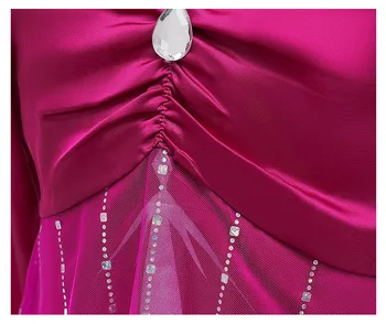 Rose Princesa Obleko Dekleta z Dolgimi Rokavi Cosplay Obleke Robe Najstniki rojstni Kostum Za Otroke Carnaval Vestidos