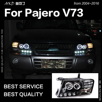 AKD Avto Styling za Pajero V73 Žarometi 2004-2016 Montero LED Smerniki DRL Hid Možnost Glavo Svetilka Angel Eye Žarek Dodatki