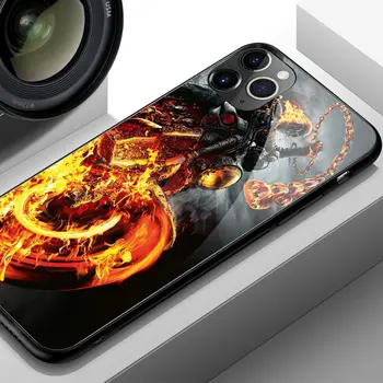 Za art steklo primeru telefon iphone xs max kritje duh na ogenj mehko silikonsko ohišje za iphone 6 6s 7 8 plus X XR XS Max 11 pro max