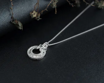 2021 nove luksuzne krog 925 sterling srebro ženske ogrlica za ženske lady obletnice, darila nakit trgovini božič X5664