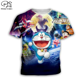 Otroci Nastavite Doraemon 3d Hoodies družino obleko tshirt zadrgo Puloverju Otroka, ki bo Ustrezala Anime Nobita Nobi Majica Trenirko/hlače hlače 17