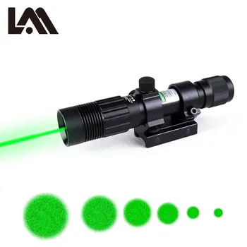 Taktično Zeleni Laser Pogled Nastavljiva Snopa Dia Zeleni Laser Svetilka Icao Lučko Lov Laser z 20 mm Znanja Gori