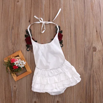 2020 Moda Newborn Baby Dekleta Obleke 3D Cvet Backless Bodysuits Dojenčki Dekle Cvetlični Bodysuit Sunsuit 0-3T Oblačila ropa bebe