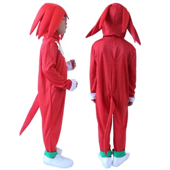 JEMMA LEONG Rdeče Sonic Hedgehog Kostum Za Otroke Fantje SEGA Igra Cosplay Halloween Carnival Uspešnosti Kažejo Otrok'day Darilo