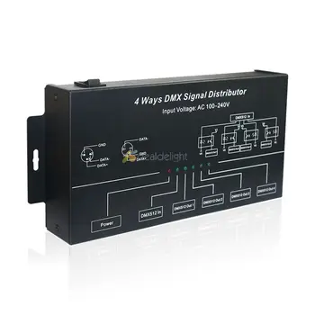 DMX512 ojačevalnik Splitter DMX signal repetitorja 4CH 4 izhodna vrata DMX signal distributer; AC100V-240V vhod DMX124