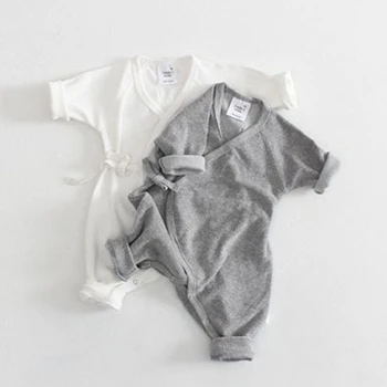 Srčkan Novorojenega Dojenčka Jumpsuit Barva Baby Boy, Girl Obleke Nazaj Krilo Malo Angel Romper Playsuit Oblačila