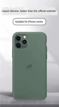 Original Tekoče Silikonsko Ohišje Za iPhone 6 6s 7 8 Plus, iPhone X Xs 11 Pro Max XR Shockproof Kritje Phonee Navaden Coque Za Apple