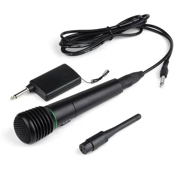 Žično Brezžično 2v1 Ročni Mikrofon Mic Sprejemnik Sistem Undirectional Stranka mikrofon vzdušje rekvizitov, Mikrofon