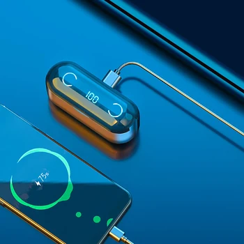 Novo F9 TWS Brezžične Slušalke Bluetooth 5.0 dotik Slušalke Mini HI-fi V uho Šport Teče Slušalke Podporo Android pametni telefon