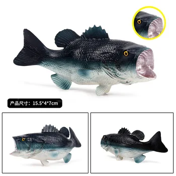 Largemouth Bas Plastični Model Igrače Ribe Živali Spoznavanja Figuric Otroci
