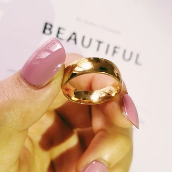 6 mm, širina titana jekla, zlata barva moški prstan posla poroka za moškega prst nakit design debelo nigerija R4872
