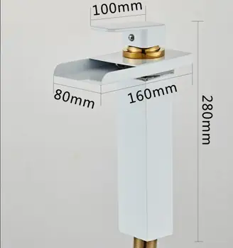 Led Pipo termostata Bazena Pipo LED Žerjav Pipo za Vodo Belo in Zlato Kopalnica Slap Pipa Kopalnica Pipe
