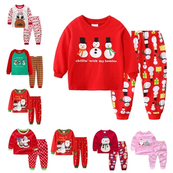 Doma otroke oblačila za otroke BOŽIČ PIŽAMO Nastavite Fantje in Dekleta, Vezenih Božič oblačila, oblačila za Novo Leto
