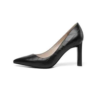 Salu 2020 vrh kakovosti pravega usnja, copati ženske črpalke Konicami prstov klasični čevlji udobno pomlad poletje obleko čevlji