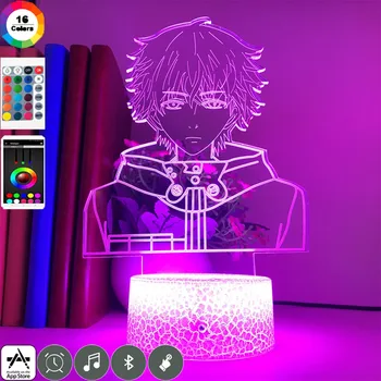 Anime svetlobe Tokyo Ghoul Noč Luč za Otroka, Spalnica Dekor Doma Stranka Dekoracijo Pisane 3d Led Akril namizne Svetilke App Nadzor