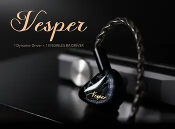 QOA Vesper-QOA Adonis 1BA+1DD Hibridni Voznik HI-fi Slušalke DJ Monitor Ušesnih Čepkov Slušalke Z 2Pin Snemljiv Kabel KZ ZSX