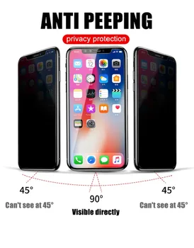 100 kozarcev na Debelo Zasebnosti Stekla Za iPhone Mini 12 11 Pro Max Zaščitnik Zaslon Za iphone X XR XS Max 7 8 6S Plus Anti Vohun Stekla