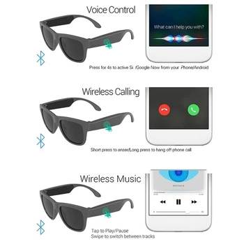 ILEPO Bluetooth Smart Glasses Inteligentni Anti Blue-ray Brezžična tehnologija Bluetooth Zasebnih Kliče Glasbe, Audio sončna Očala Voznik Očala