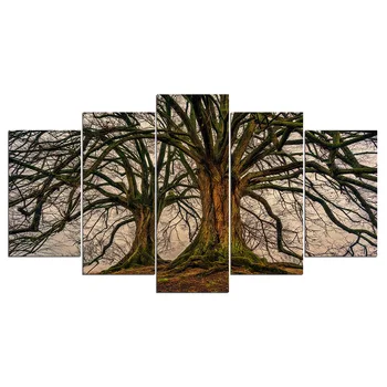 5 Plošči Slikarsko Platno Wall Art Mrtvo Drevo Sliko Doma Dekoracijo Dnevne Sobe Platno, Tisk Slikarsko Platno Umetnosti