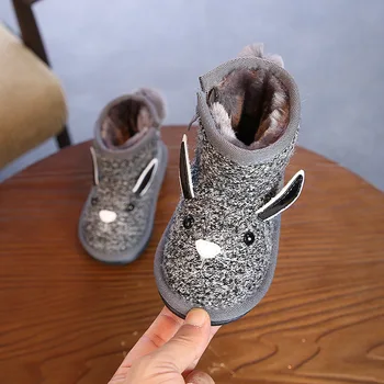 Otroška obutev 2019 pozimi novi fantje debel toplo bombaž čevlji girls srčkan risanka otroci sneg škornji mali otroci baby čevlji