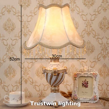 S tkanino lampshade big Evropi slog tabela svetloba svetilke cvet art dekorativni desk tabela lučka lučka za foyer spalnica postelji