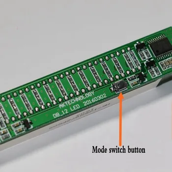 Dvojno 12 bitov LED Raven Zaslon Nastavljiv Audio Glasba VU indikator Nivoja merilnik Za Ojačevalnik Z AGC Način
