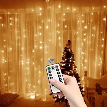 3M LED USB Moči Daljinski upravljalnik za Zavese Pravljice Luči Božič Garland Luči LED Niz Luči Stranka Vrt Doma Poroko Dekor