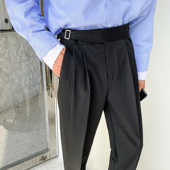 Korejski Moških Obleko Hlače Priložnostne Poslovno Obleko Hlače Modni Pas Urad Socialne Ulične Poroko Hlače Pantalon Homme 2020