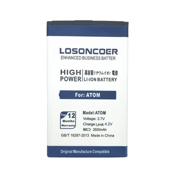 LOSONCOER 2600mAh Visoke kakovosti Telefon baterija Za Explay ATOM Baterija + Na zalogi