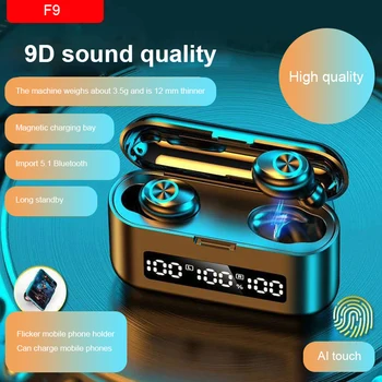 Novi HD Stereo Slušalke Športne Vodotesne Slušalke Brezžične V5.0 Bluetooth Slušalke Z Dvojno Mic In 2000mAh Baterija Polnjenje Primeru