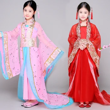 Starodavne kitajske tradicionalne opera otroci dinastije ming tang han hanfu obleko otroka noša ljudske plesne otrok dekle oblačila cosplay
