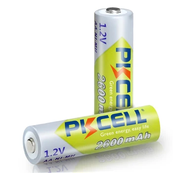 12Pcs PKCELL AA Baterija Ni-MH 2A 2600mAh 1,2 V AA Baterija za ponovno Polnjenje Baterij Baterias Bateria do 1000 circel krat AA nimh