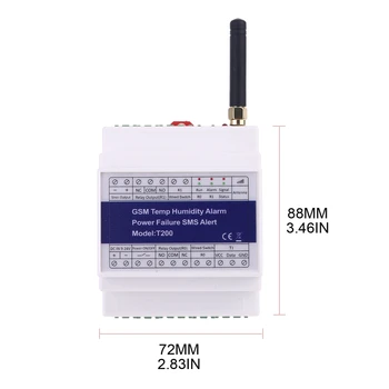 GSM, 3G, 4G Temperatura Vlažnost Napajanje Spremljanja Stanja Rele T200 SMS Alarm 35ED