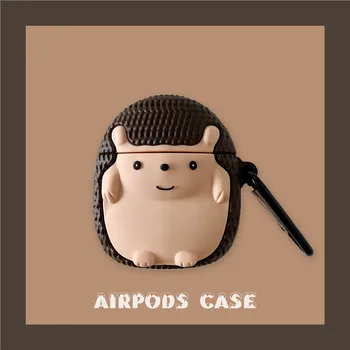 Za Airpods Primeru,3D Cartoon Jež Primeru Za Airpods Primeru Mehke Silikonske Slušalke Kritje Za Airpods 1/2 Primeru Za Otroke
