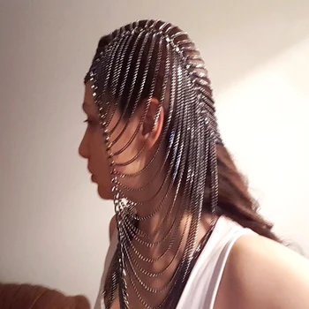 2020 Pretirana zlato verigo tiaras ženske punk stranka fazi bijoux večplastne glavo verige pokrivala Čelo, lase, nakit