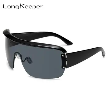 LongKeeper Šport sončna Očala ženske enodelne Prevelik Masko Obliko Ščita Vizir sončna Očala Modni Moški Ravno Top Windproof Očala