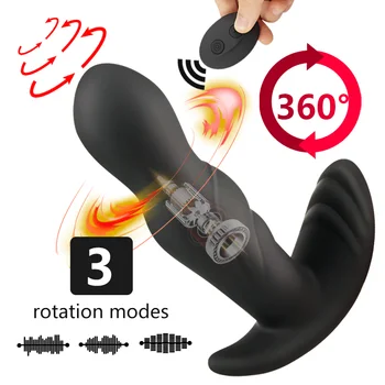 360-Stopinjski Prostate Massager Obračanje Analni Vibrator Iz Silikona, Moški Butt Plug Anus Vibracijska Sex Igrača Za Moške G-Spot Stimulacija