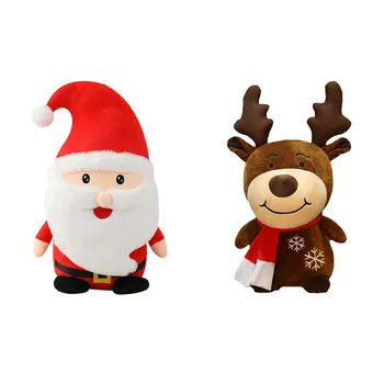 Otroci Božič Plišastih Igrač Srčkan Risanka Santa Claus Elk Mehko Polnjene Lutka Igrače za Otroke Božič Stranka Korist Darila Dom Dekor