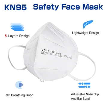 40 Kosov KN95 Mascarillas CE FFP2 Obrazno Masko 5 Plasti Filter Zaščitni Zdravstveni Dihanje 95% Usta Maske Za Obraz