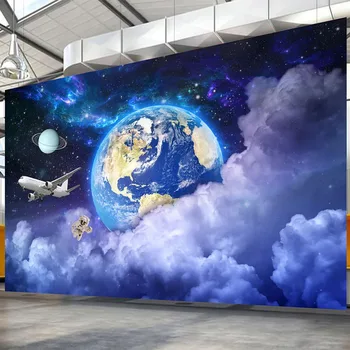 Po meri vseh Velikosti Zidana Ozadje 3D Ustvarjalne Zvezdnato Nebo Kozmično Galaxy Stensko Slikarstvo Dnevna Soba Otroci Spalnica Doma Dekor Ozadje